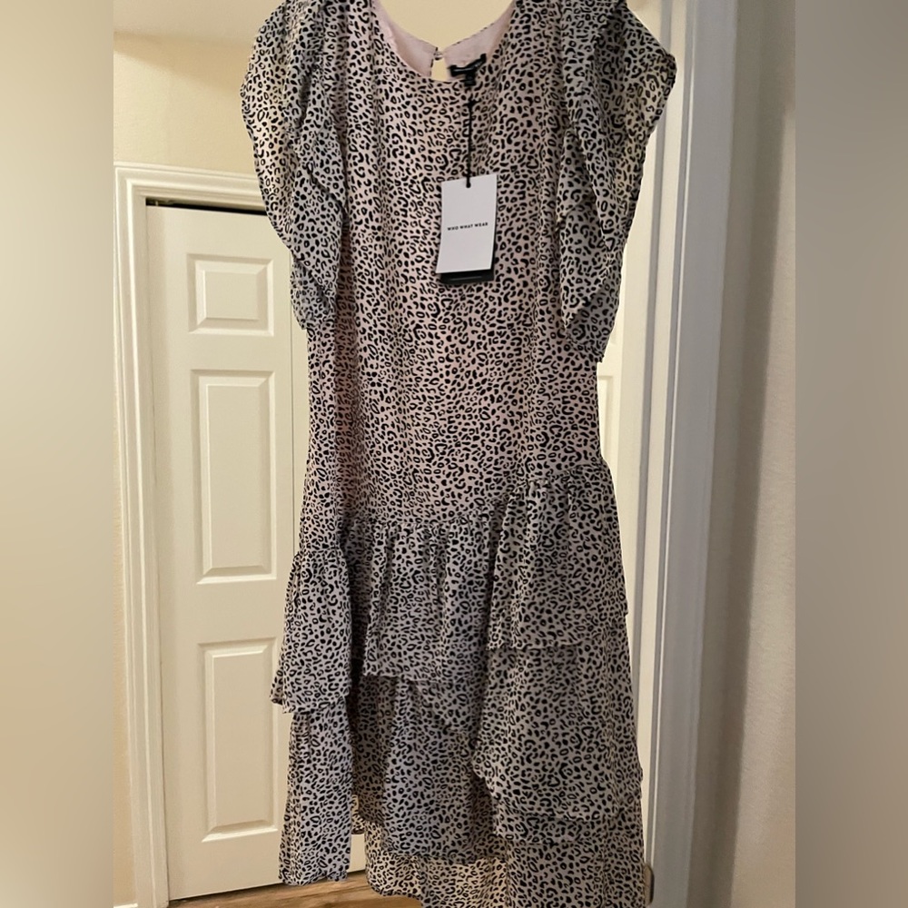 Baby leopard peach blush dress